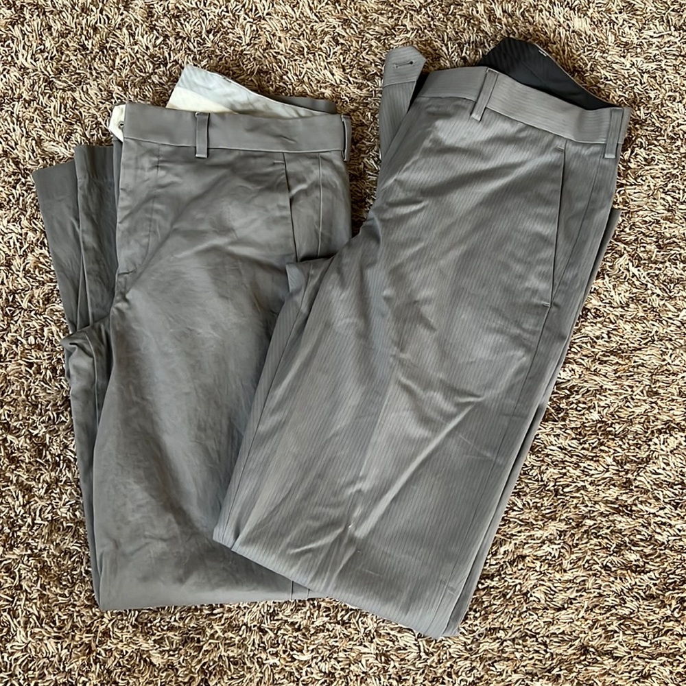 TWO pairs of Mens Gray Pants - Express. Size 30/30. Great condition.